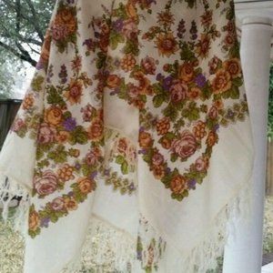 Russian shawl scarf 100% rare dense wool 58"x 58" square scarf